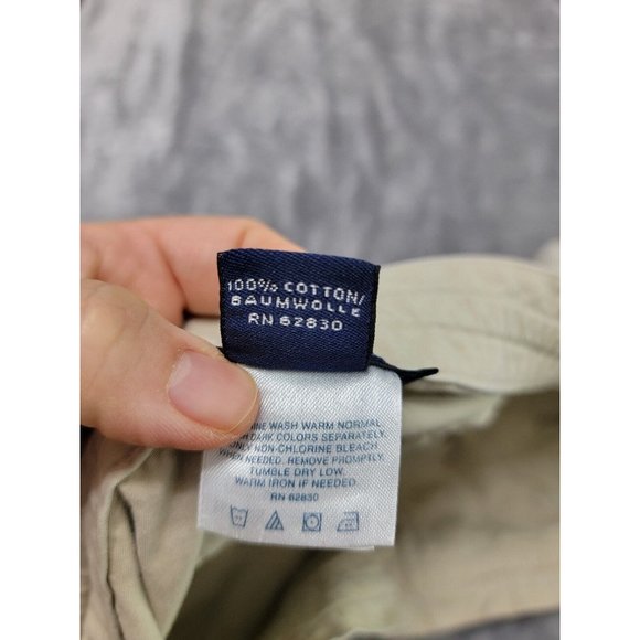 Lands'‎ End Men's Drawstring Waist Khaki Cotton shorts 42 waist embroidered - Picture 9 of 9